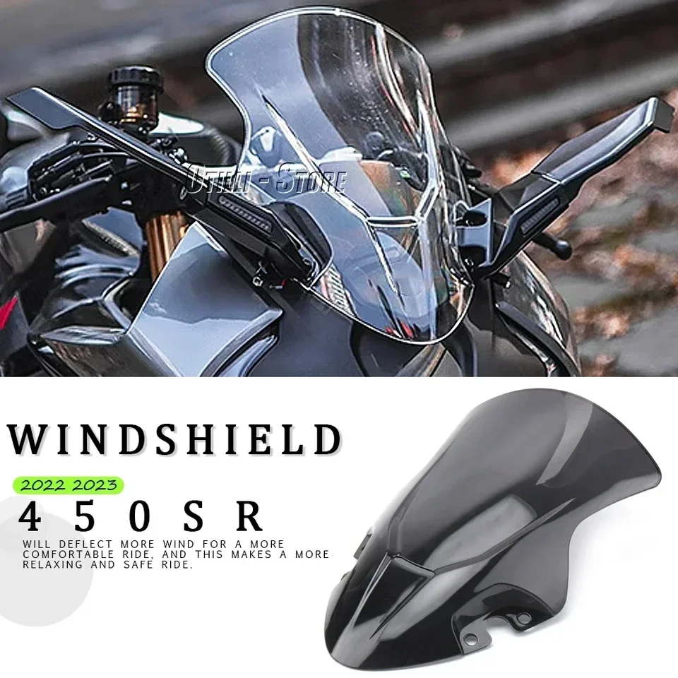 Černé sklo motocyklového skla pre CFMoto 450SR 450 SR 450SR 2022 2023 Ometer Ometer Sorping Shield Deflectors