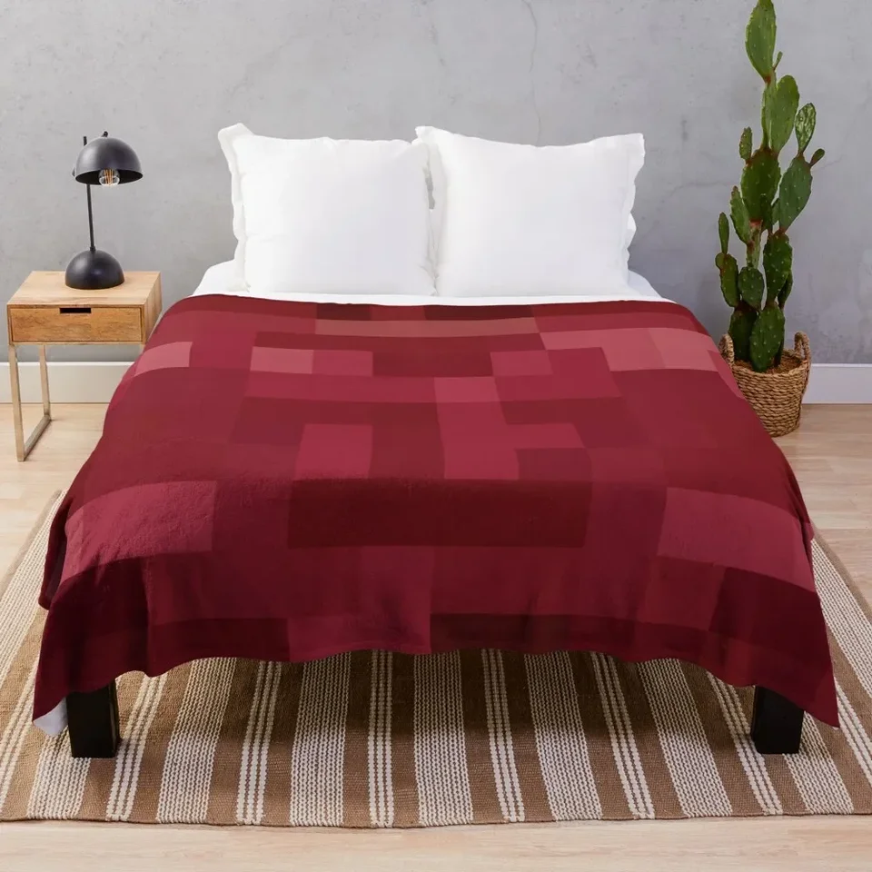 Červená a biela pixeldesign hod polárna dekoratívna pohovka pre dekoratívnu pohovku luxusné zahusťované prikrývky