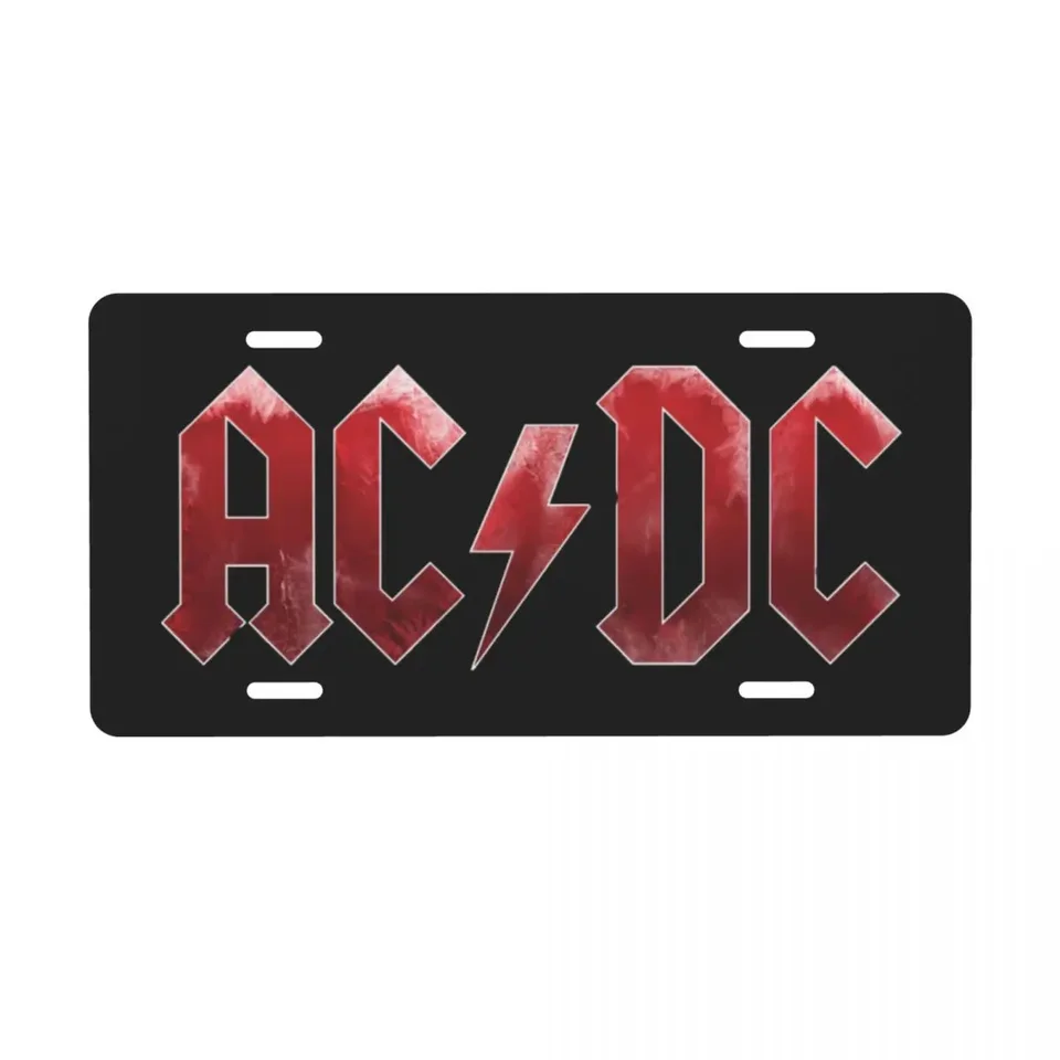 Červená logová značka Logo AC DC Cover Cover Heavy Metal Band Music Hudobná hliníková kovová novina
