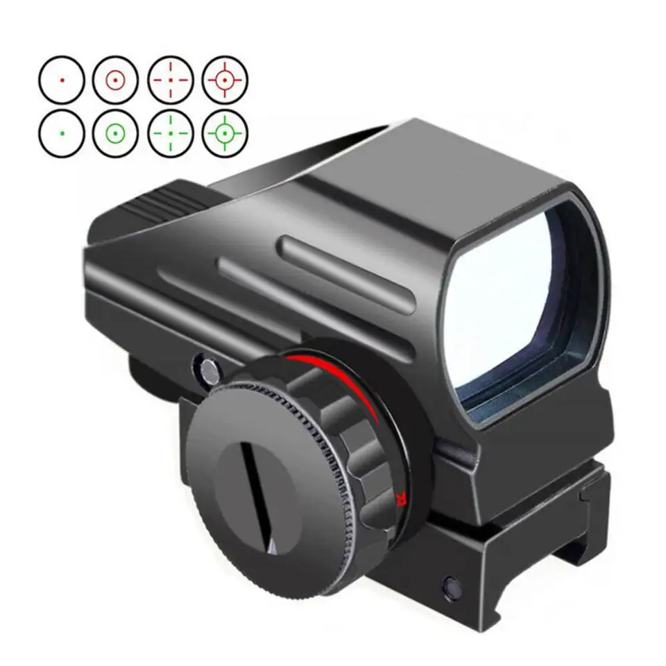 Červená zelená bodka reflexný rozsah rozsahu taktiku Holographic 4 Retices Picatinny Rail