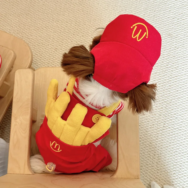 Červené a žlté farebné nosiče nohavice Príležitostné psie oblečenie domáce zviera na jeseň a zimné oblečenie Pet Cat Clothing Bright Style Novinka