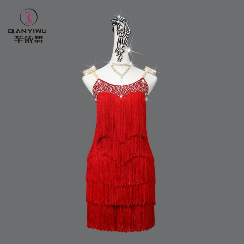 Červené latinské tanečné šaty Ženské promové oblek 2025 Elegantné kostýmy Dámske večerné pódium Dievčatá Dievčatá Dancewear Tops Outfit