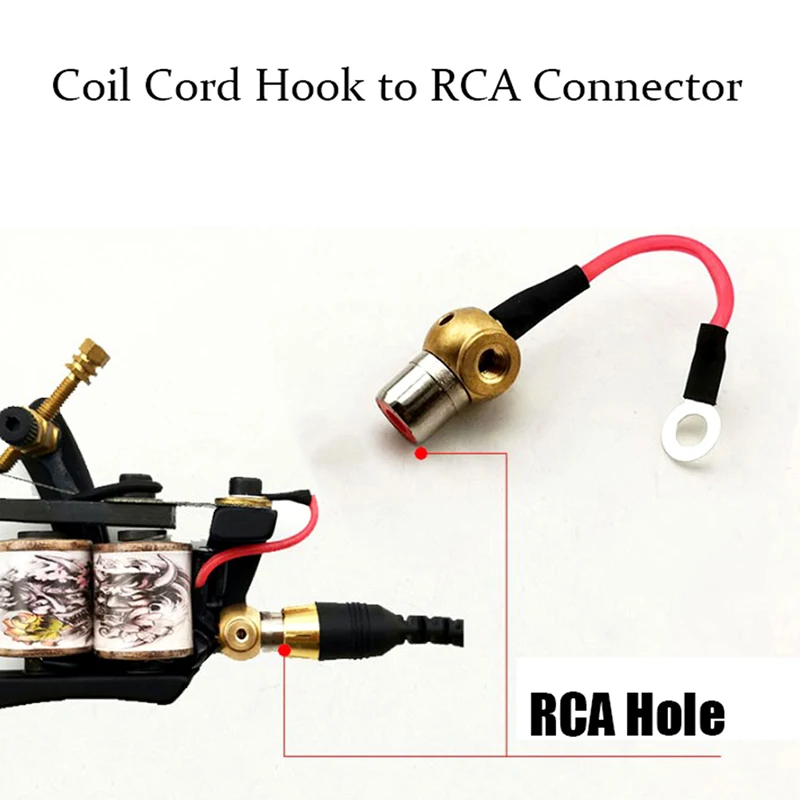 Červené tetovanie Coil Cord Hook to Woman Jack RCA Connector pre stroj na tetovanie cievok