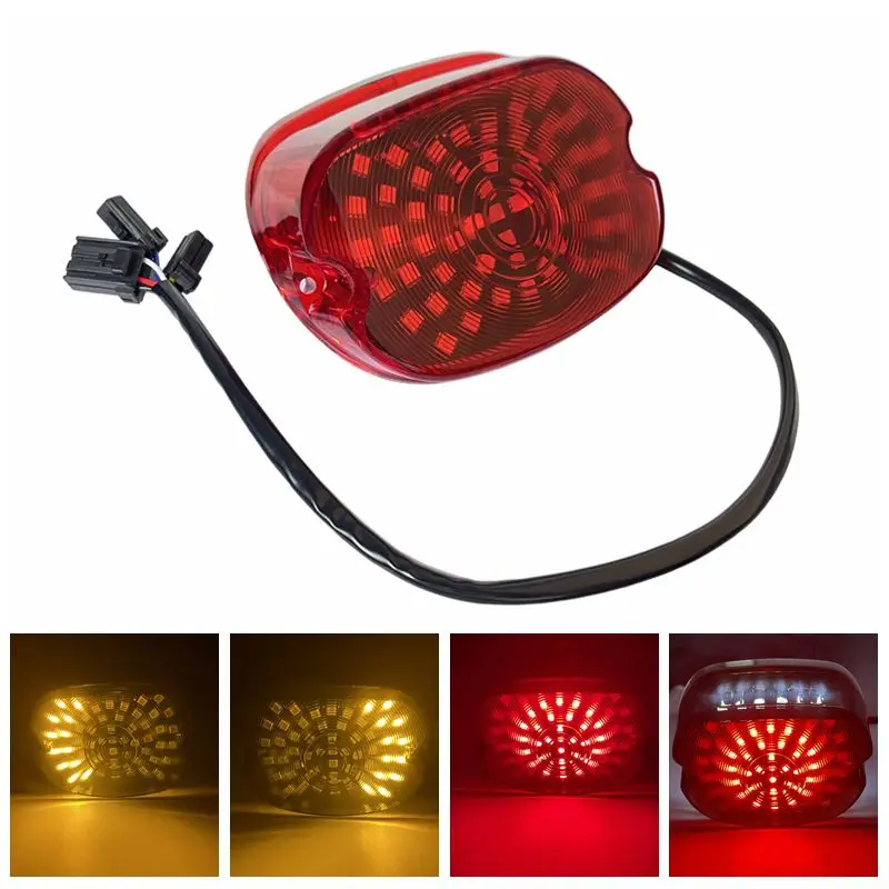 Červený motocykel zadný svetlo LED LED LED LED brzda Stop zastavte zadné svetlo pre Harley Sportster Softail Dyna Položte Super Glide