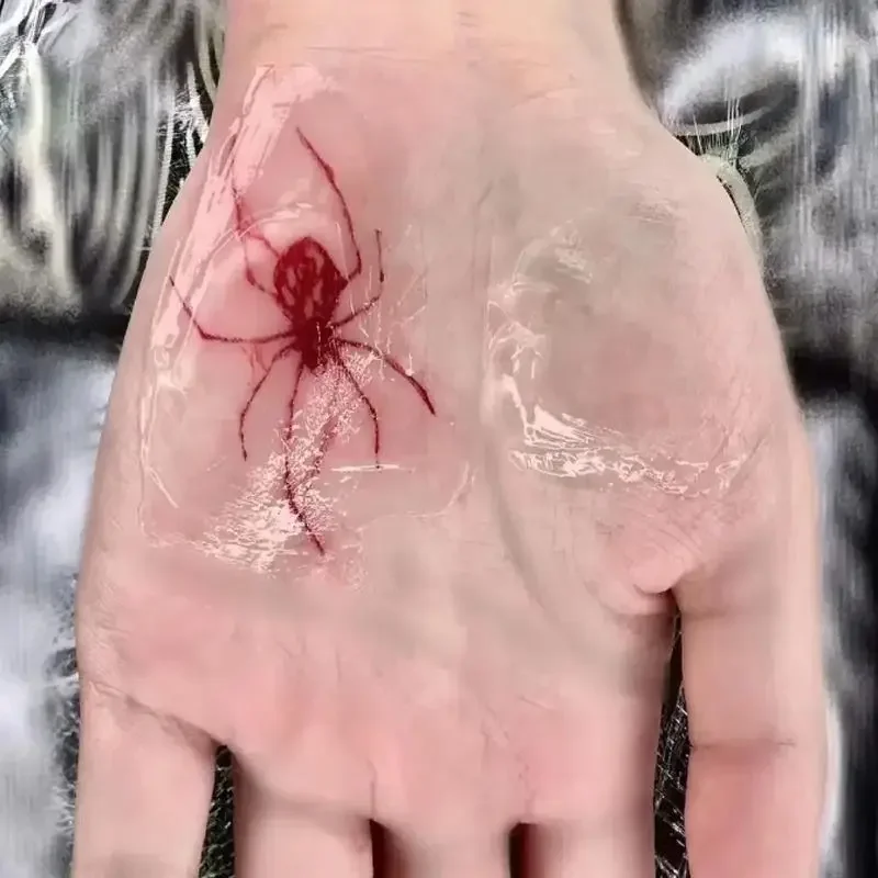 Červený pavučina Dočasné tetovanie pre ženy Arm Sexy nepremokavé tetovacie nálepky roztomilé umenie trvajúca karikatúra y2k falošné tetovanie