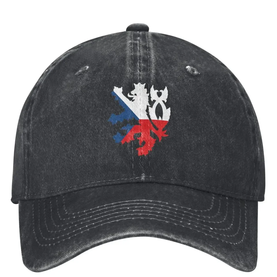 Česká republika Lion Lion Vlajka premytá baseballová čiapka Zvieratá štýlová trucker klobúk letný pár Ženy Slnko ochrana Snapback Cap