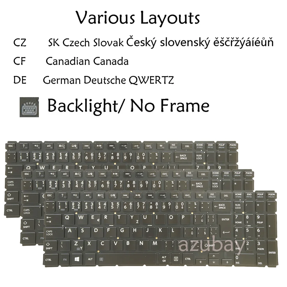 Český slovenský nemecký nemecký Qwertz Canadian Keyboard pre Toshiba S50-B S50D-B S50T-B S55-B S55D-B S55T-B NSK-V9OBQ, 9Z.N8CBQ.02