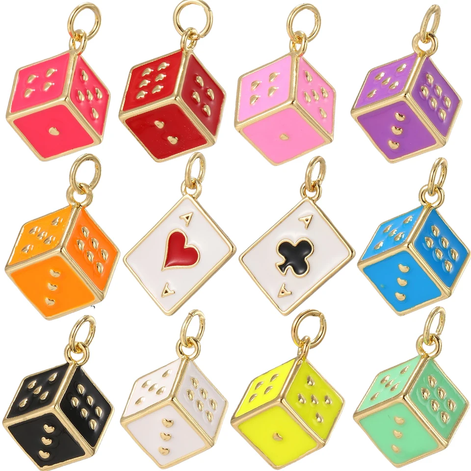 Český smaltovaný sito poker.Charms for Jewery Trys dodávky zlata farbu Dijes DIY náhrdelníky Náramky na náramok