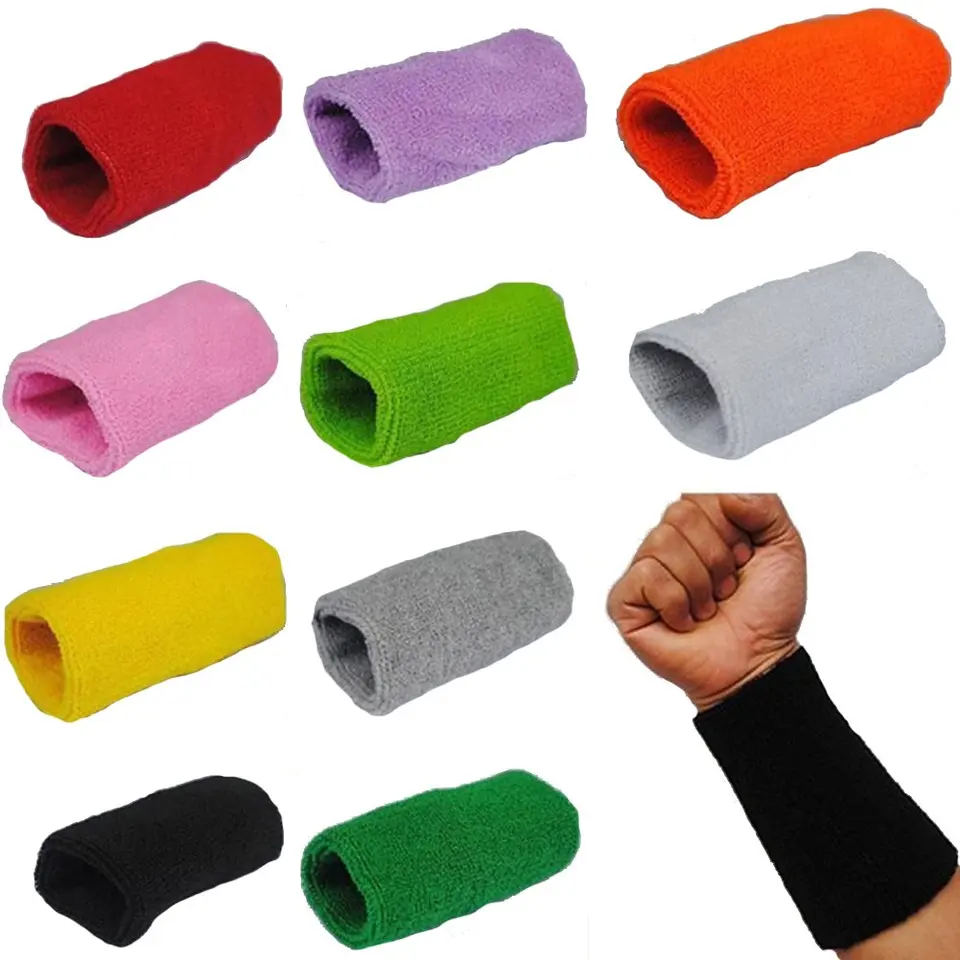 Čierna 15 cm basketbalová telocvičňa Unisex Sports Cotton Sweat Sweat Satband WristBand Wrist Sports Safety