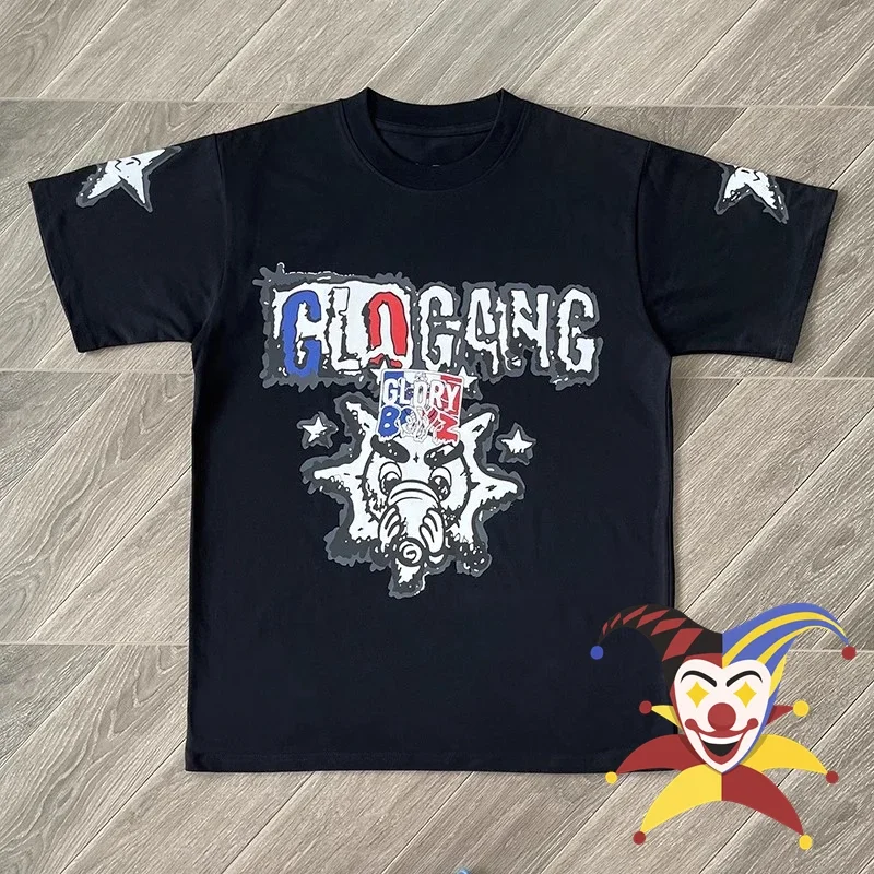 Čierna 2024ss glo gang boyz tričko Men Men Dám