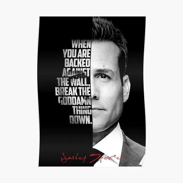 Čierna a biela Harvey Specter Citát plagát tlač moderný obraz vintage umenie dekora