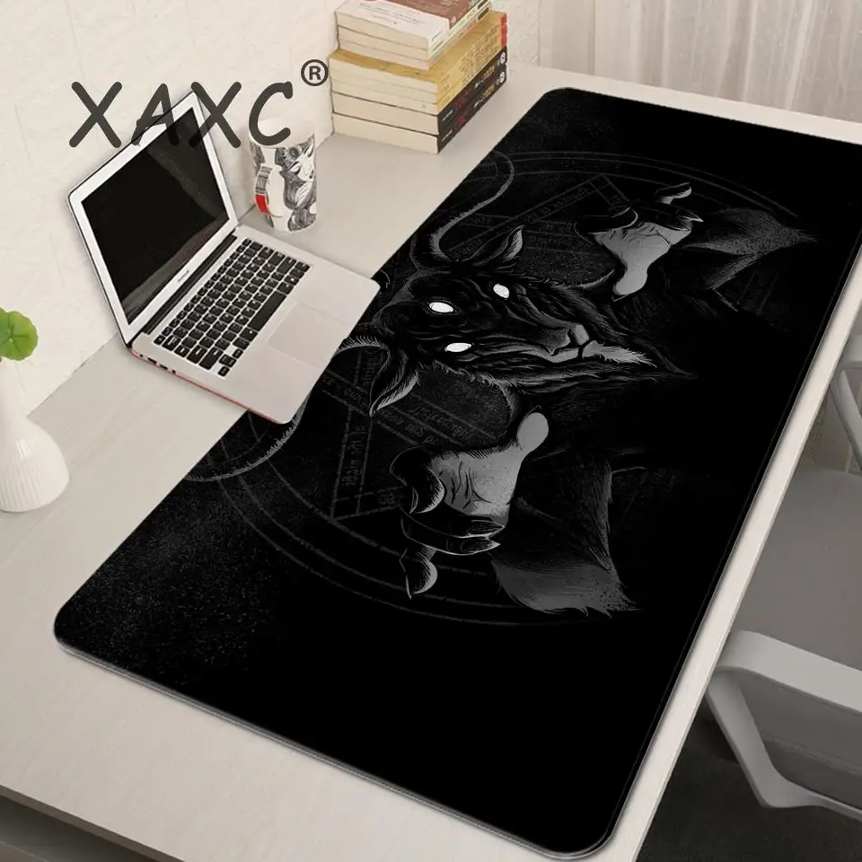 Čierna a biela podložka Mouse Mage PC Demon Gamer Cabinet Keyboard Koberček XXL Terror Devil myš