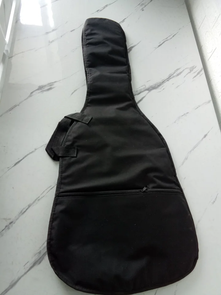 Čierna bezhlavá elektrická gitarová taška, dvojité popruhy tenké vrecko BJH-98