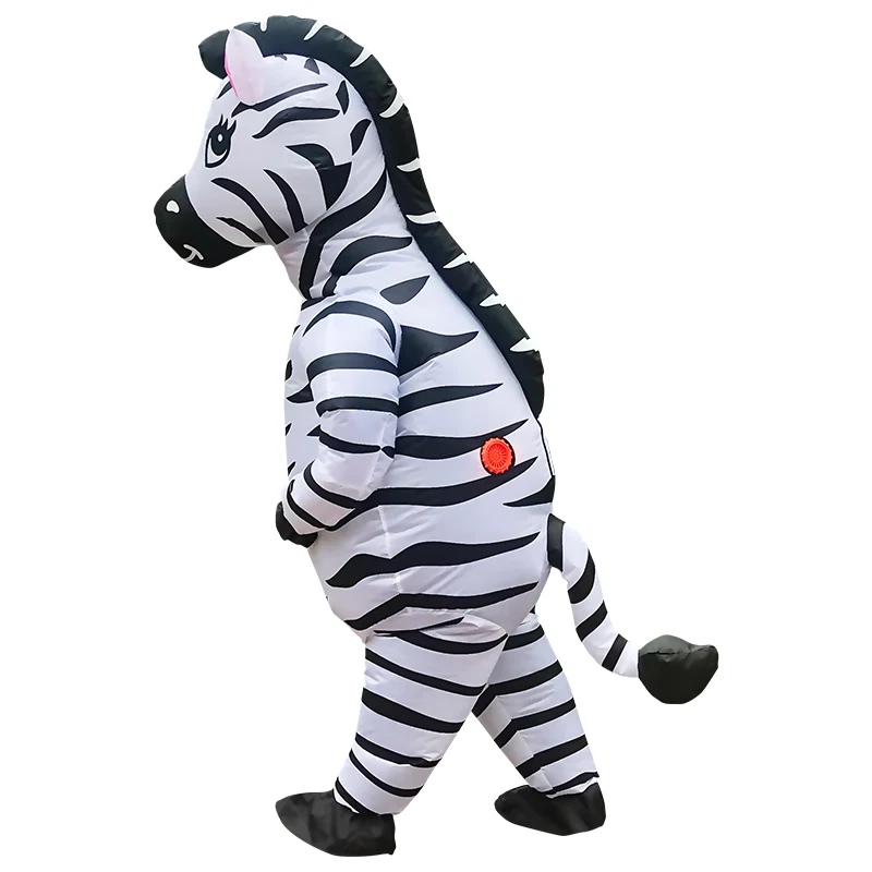 Čierna biela maskot zebra nafukovacie kostýmy Halloween Cosplay kostým pre muža žena roztomilý zvierací rola hra pre dospelých