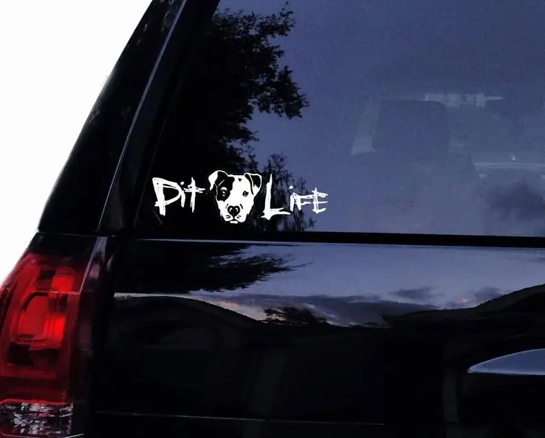 Čierna/biela roztomilá pitbull pit bull psom teriér vinylové auto styling
