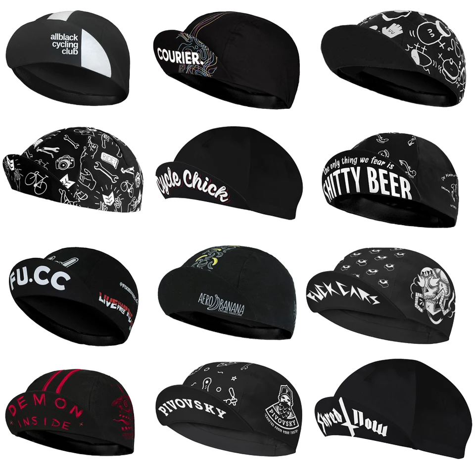 Čierna cyklistická čiapka Outdoor Sports Hat Team Team Bike Caps Priedušné letné ochranu pred slnkom