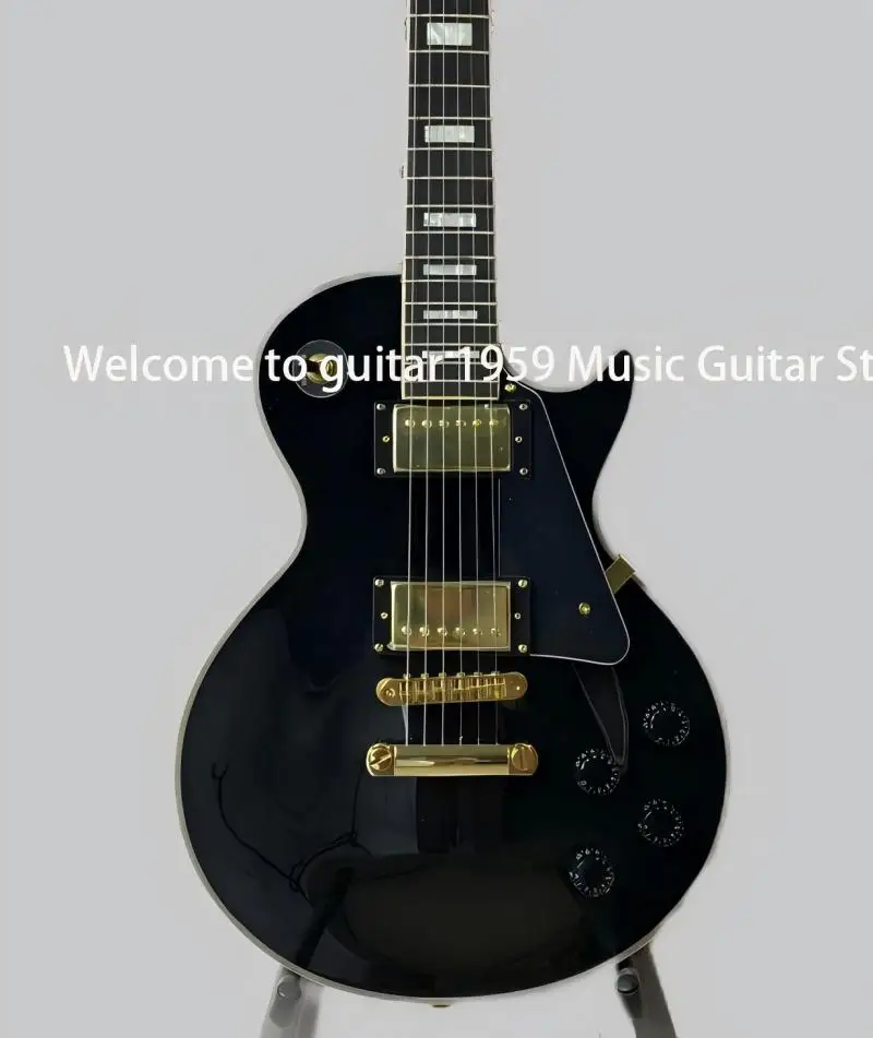 Čierna elektrická gitara Ebony ladenie hmatníka -ladenie mostu v väzbe Hardware HH Pickup MAHOGANY MAHORA MASURANCA HH
