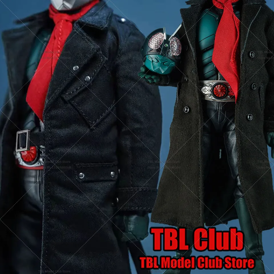 Čierna farba 1/12 mierka dlhý štýl veterného odevu modelu hračkárskych príslušenstiev pre 6 palcov Male Kinight Solider Action figure Model