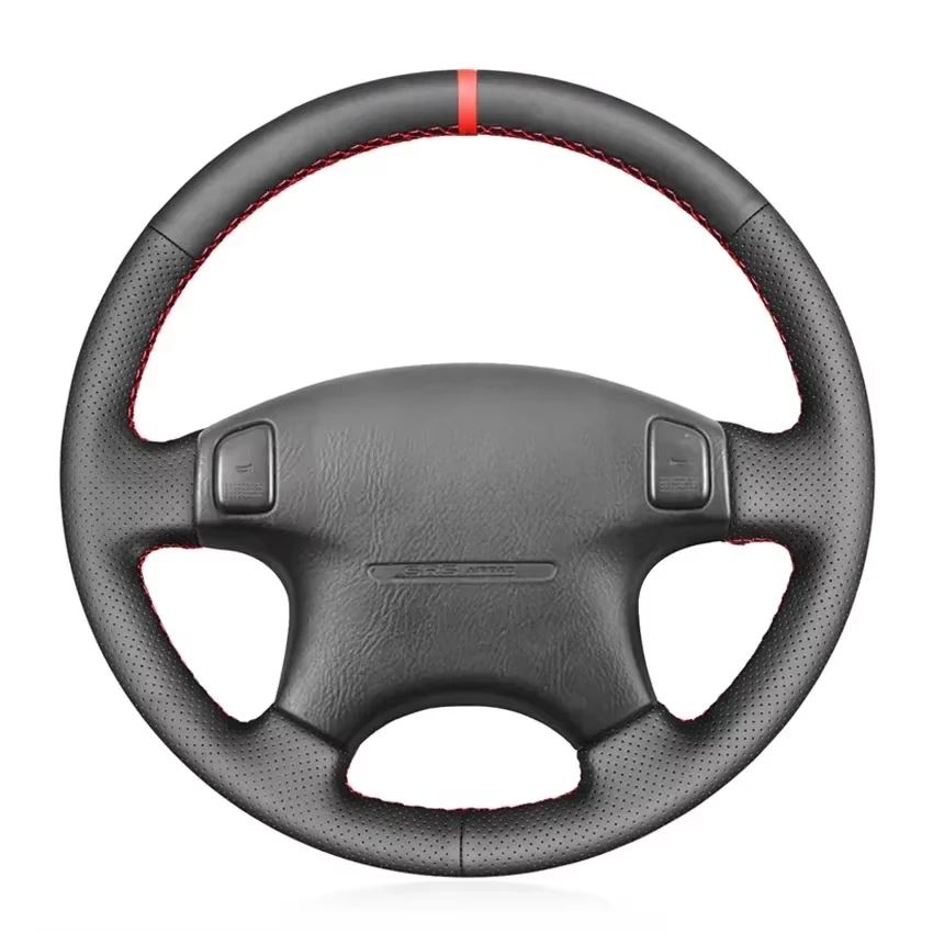 Čierna faux kožená auto na volant na volant pre Honda Crv CR-V Accord 6 Odyssey Prelude Civic 1996-2002 Acura CL 1998-2003