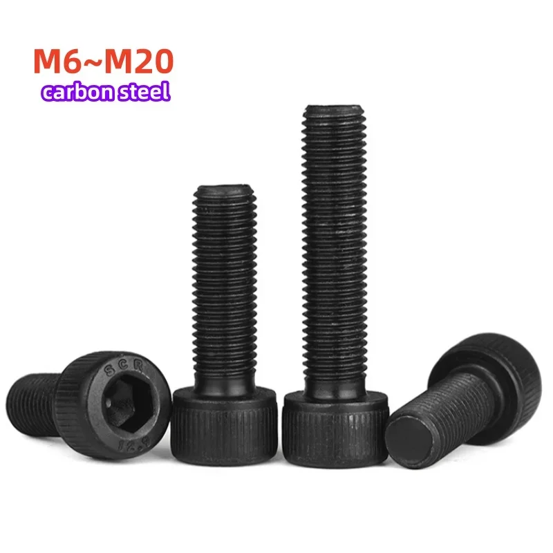 Čierna jemná zubná šesťuholník Allen Hex Hex Socket Cupu Screck Scret Scalts M6 M10 M12 M14 M16 M18 M20 Stupeň 12.9 Oceľový uhlík