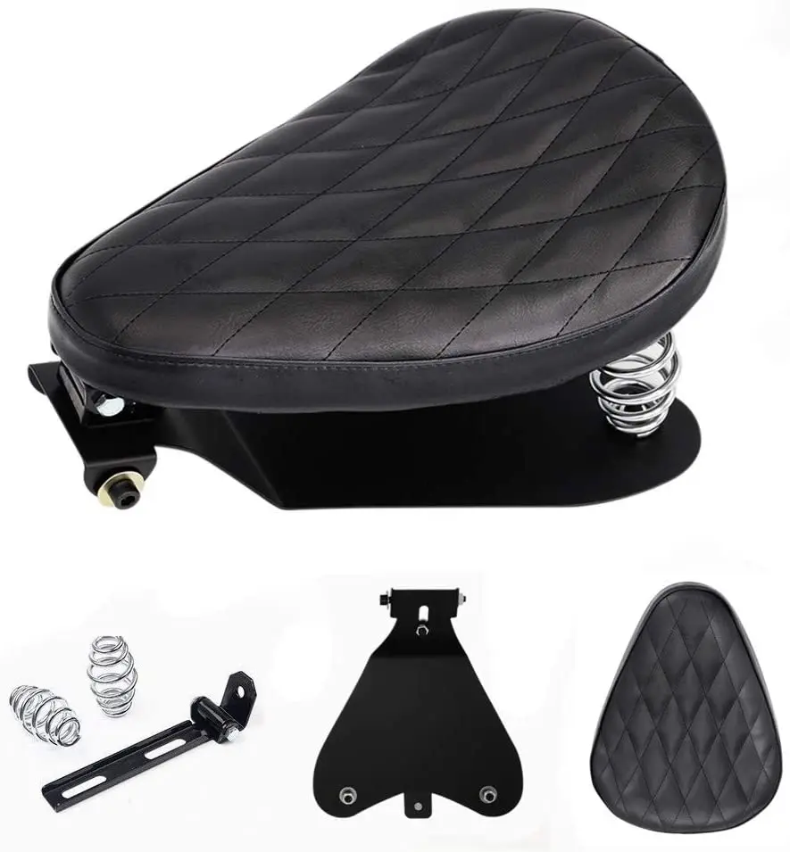 Čierna kožená vodič vodiča sólové sedadlo pre Sportster 883 1990-2013 Sadlo Vhodné krížnik Bobber Chopper Custom