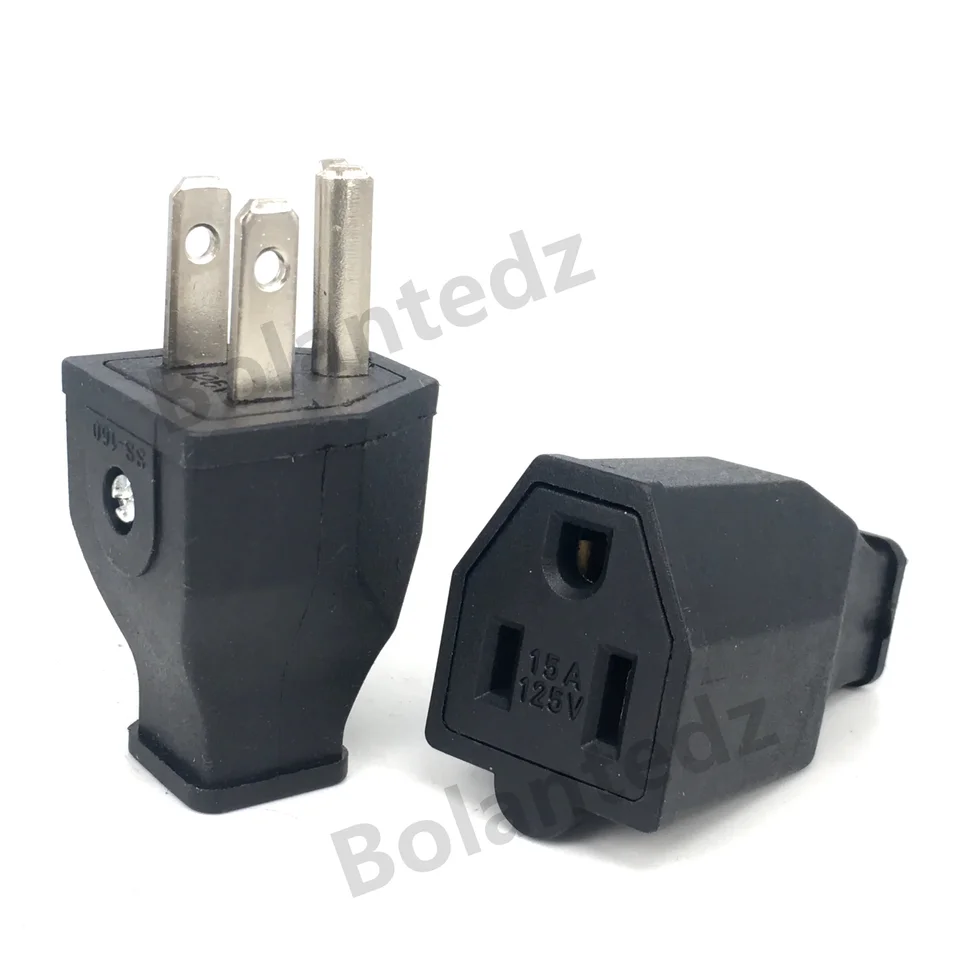 Čierna meď American 3 Pins Power Encectrical AC 125V 15A US ODDELÁVAŤ Priemyselnú zásuvku