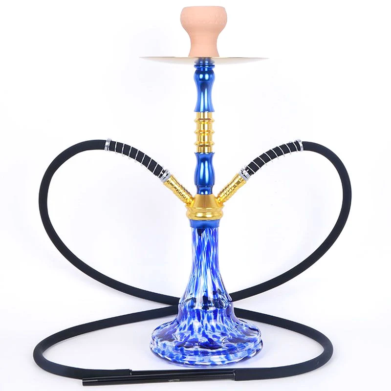 Čierna modrá červená žltá, 22,1in \ 56cm stredná prémiová, jediná \ dvojitá hadica 1 \ 2, bar shisha plná súprava luxusná potrubná vodná fajka, sklenená váza