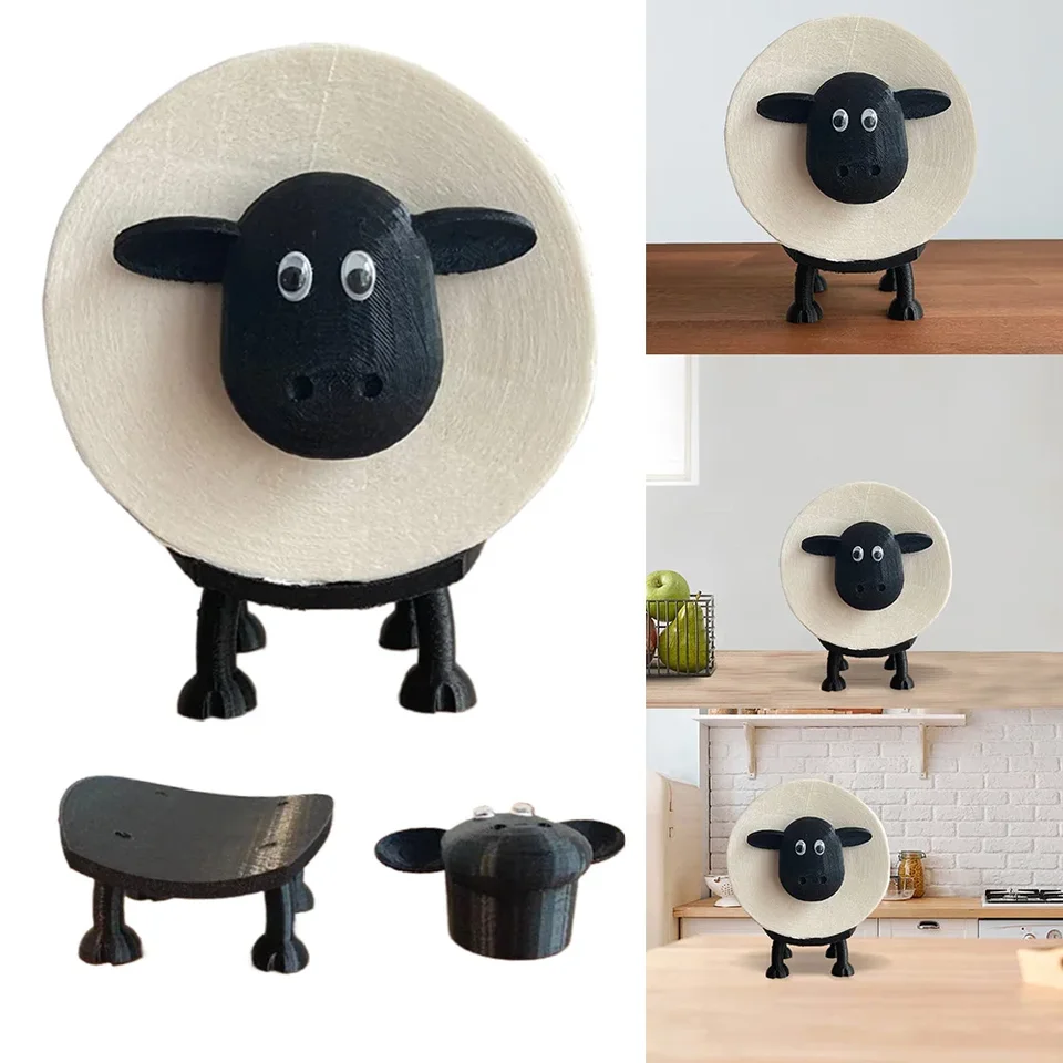 Čierna ovca toaleta držiak na toaletu Živú živicu Krásne ovce tkanivo stohovateľné pre domácu kúpeľňu Vanity Night Stands