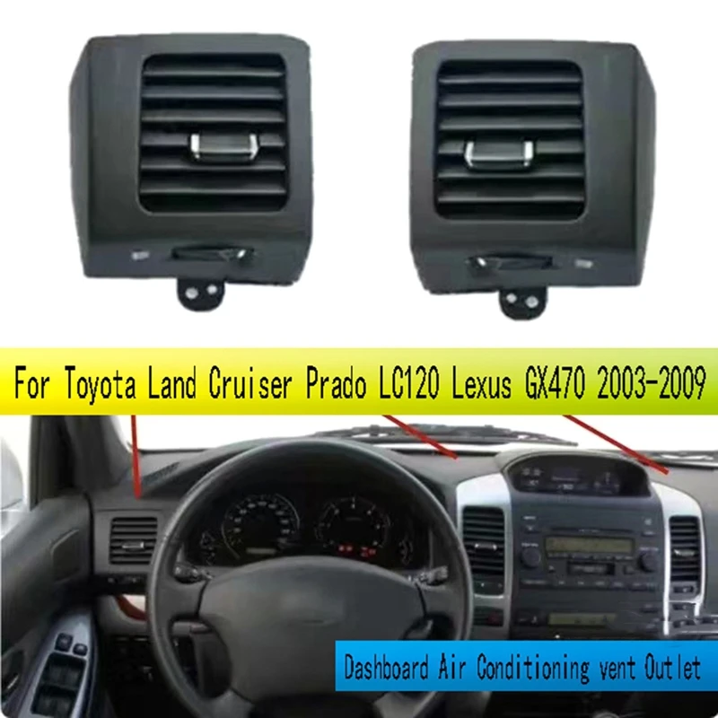 Čierna prístrojová doska vzduchový odvetvie pre Toyota Land Cruiser Prado 120 Lexus GX470 03-09 Klimatizačná mriežka