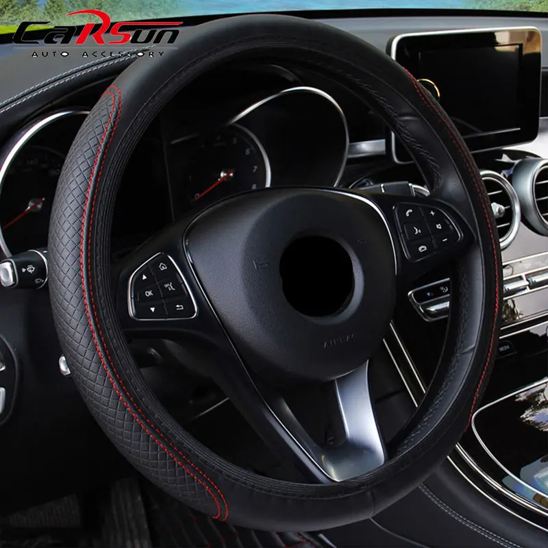 Čierna umelá kožená kože na volant Conter For Kia Ceed Suzuki Grand Vitara Citroen Xsara Picasso C3