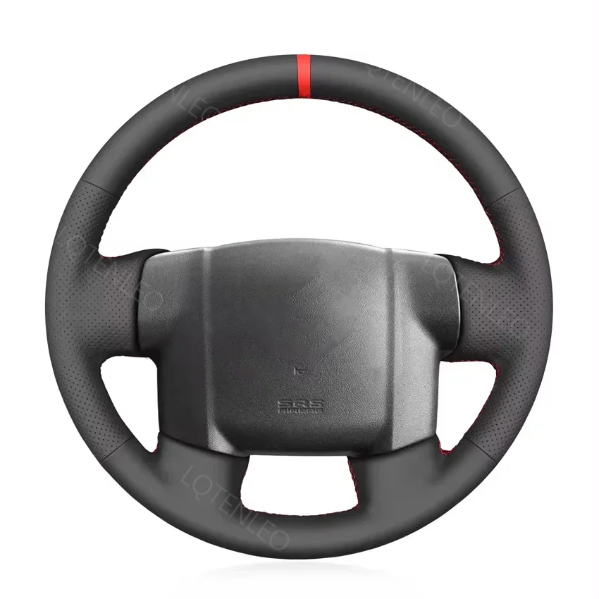 Čierna umelá kožená ručne šitá ručne šikmo s mäkkým automobilovým krytom na volant Cover Covers pre Isuzu D-Max 2007 2008 2009 2010 2011
