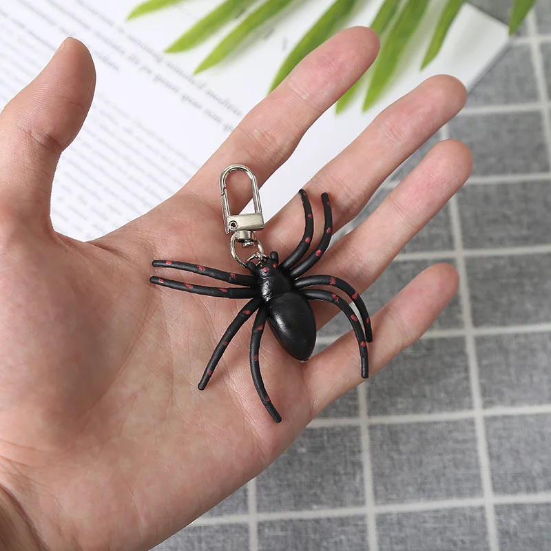 Čierna vdova Spider Keychain Keyring strieborné farebné šperky doplnky prívesok priateľ pre rodinné darčeky móda