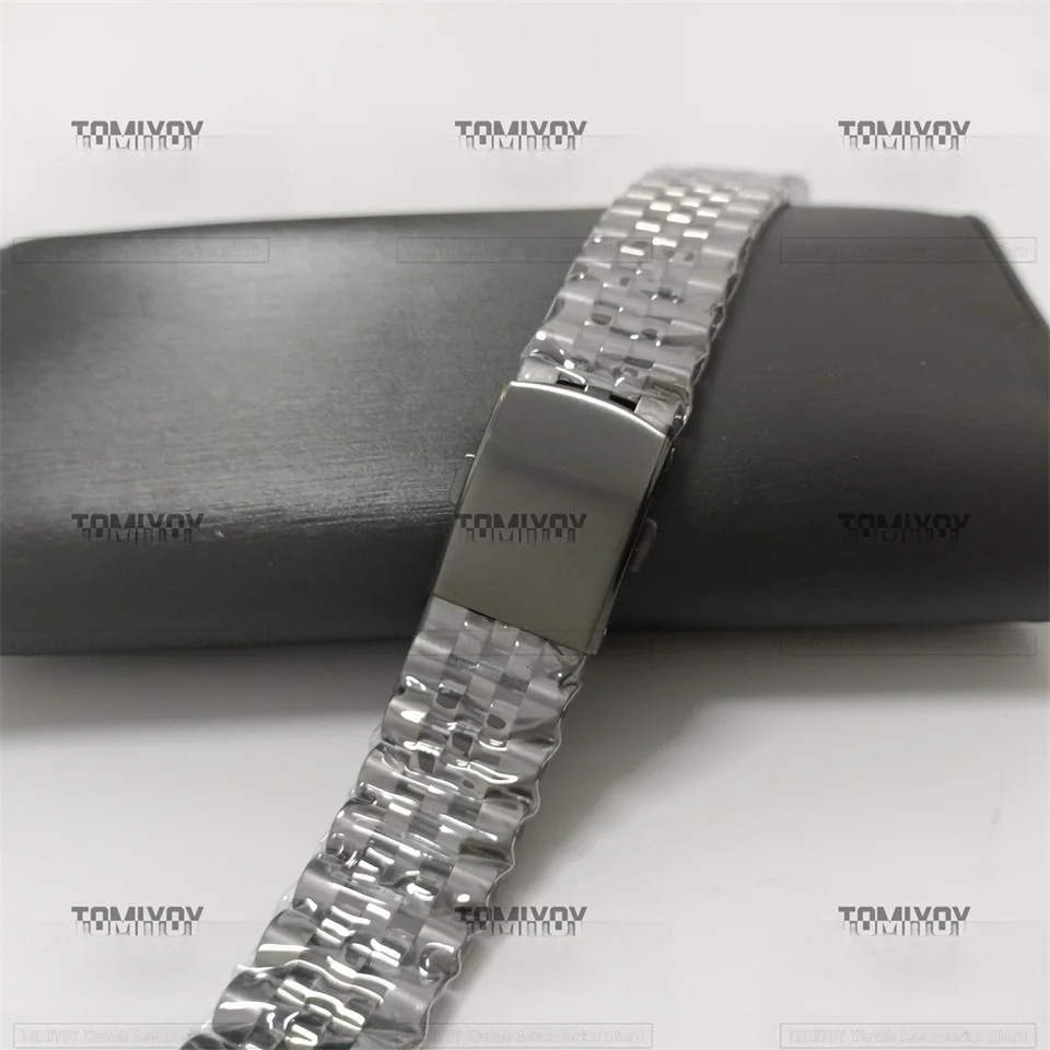Čierna z nehrdzavejúcej ocele 18 mm 20 mm 22 mm 22 mm plochý koniec Prezident Solid Jubilee hodinky pásová pásová pásová náramok Fit for RLX SKX hodinky