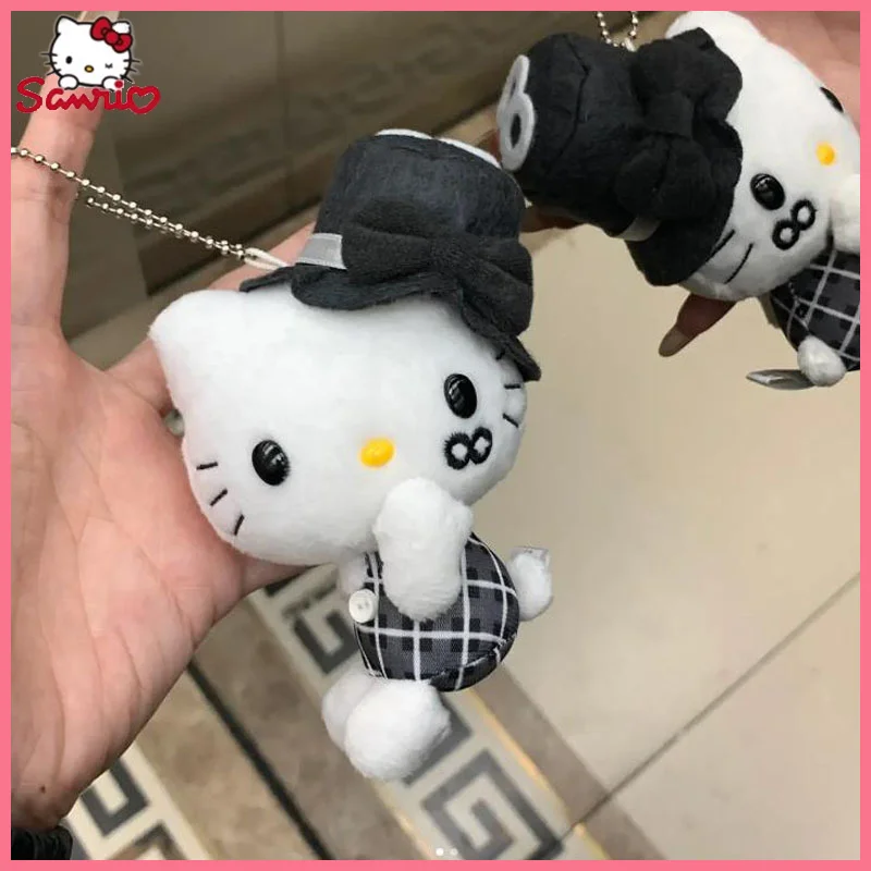 Čierna čiapka Hellokitty taška roztomilá karikatúra kreatívna vysoká úroveň prívesku prívesok drobnosti školský vak visiaci plyšový bábikový dievčat