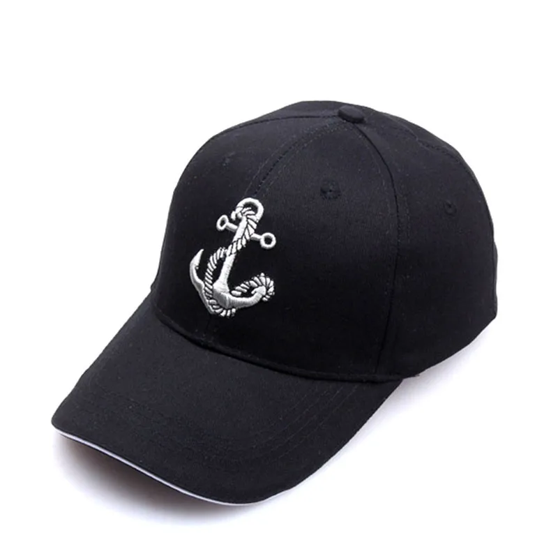Čierna čiapka Sailor Hat pre mužov baseballové čiapky módne kotvica vyšívané bavlnené ženy vonkajšie športové príležitostné búrky chrbát hiphop slnečné slnečné mäso