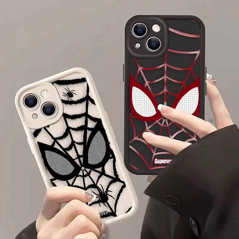 Čierna čiara Marvel Spiderman Pase pre Realme C21Y C30 C31 C33 C35 C53 C55 C63 C65 12 11 8i 7i 5 GT 3 NARZO 50 5G Case Cover Cover