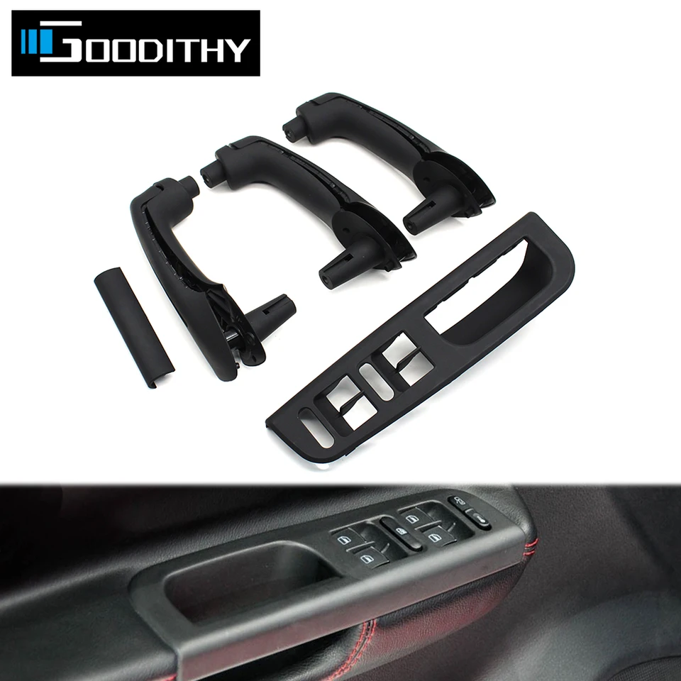 Čierne auto predné zadné zadné ľavé pravé dvere Pull Grab Ruck Ruck pre Volkswagen VW Bora Golf 4 MK4 Jetta 1999 2000 2001 2002 2003 2004