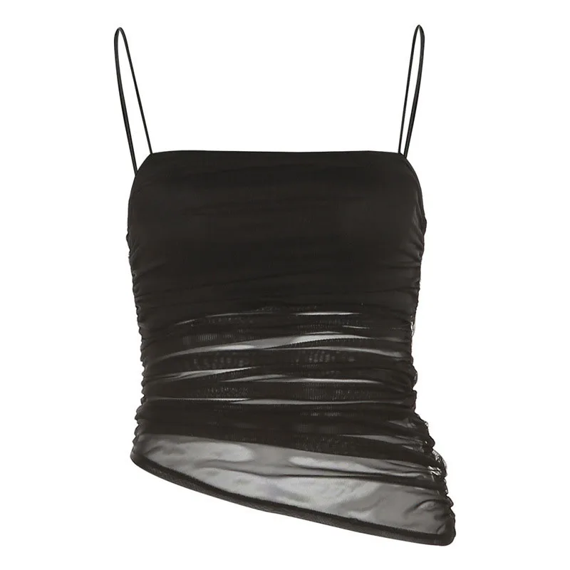Čierne gotické ženy plodiny Tops Tlačené rukávy bez rukávov štíhle sexy Y2K Tank Tops Nové sladké roztomilé vysoké ulice Príležitostné korzet Top Camis
