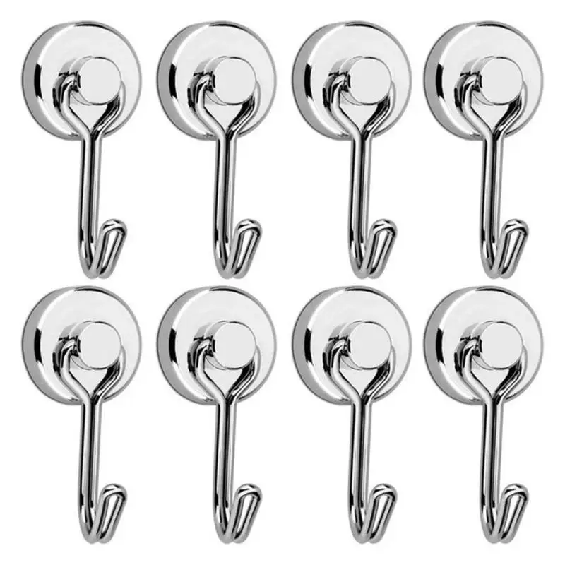 Čierne/strieborné magnetické háčiky Cruis ťažké neodymium Magnetické vešiaky vzácnych zemín, extra silné magnety s háčikom na zavesenie