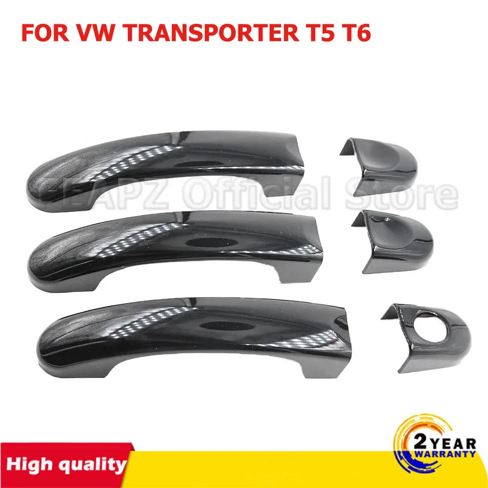 Čierne vlákno vozidla Dvere Cover Cover Tink pre Volkswagen VW T5 T6 Transporter Caravelle Caddy Van Gloss