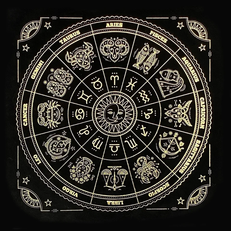 Čierne zlato tlač Tarot obrus pre veštenie oltárový obrus na usmernenie veštenia osud tarot paluby stolové hry pre večierok