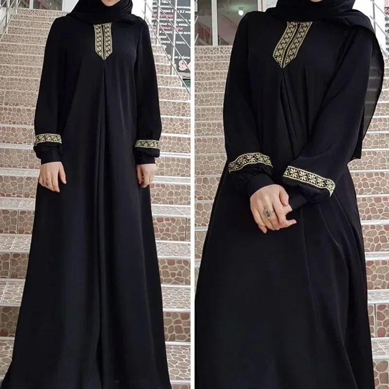 Čierne záliv Abayas pre moslimské ženy plus veľkosť abaya hidžáb šaty Dubaj luxusné arabské morčacie dlhé šaty islam šaty kaftan rúcho