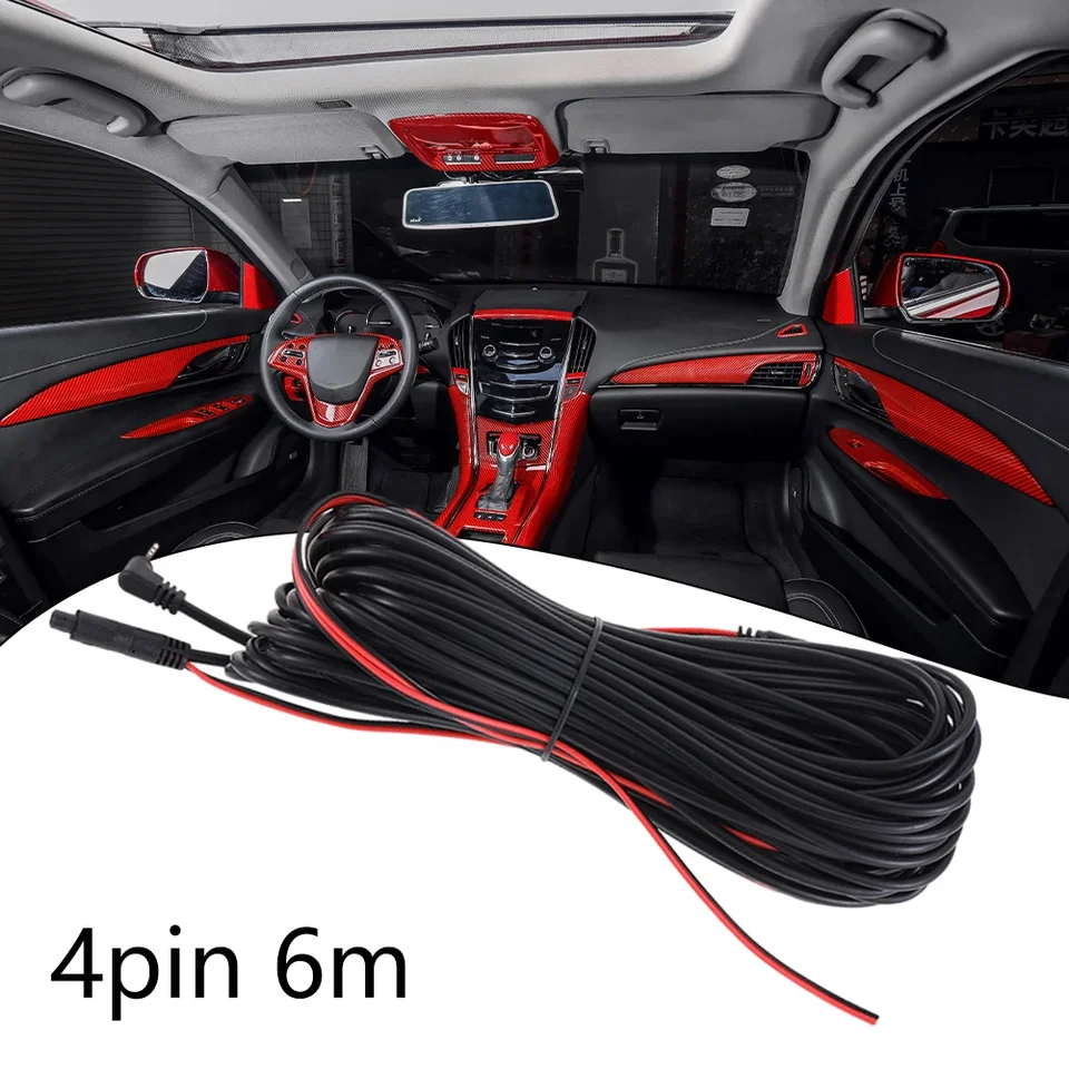Čierny automobil DVR DVR Dash Camera Cable 2,5 mm 4pin predlžovací drôt pre fotoaparát Zadný výhľad pre prívesy a autobusy kempingov 12 V/24 V