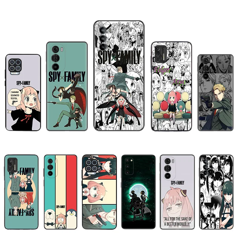 Čierny mi mäkký telefón pre Motorola G32 G50 G51 5G G60 G71 G22 G52 G72 G53 G73 G60S MOTO G9 Výkon roztomilý špión × Family Comic Cover