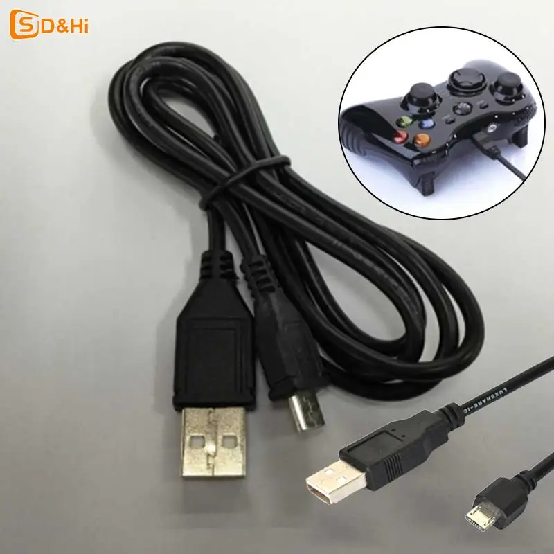 Čierny micro USB nabíjací dátový kábel kábla pre PlayStation 4 PS4 Ovládač
