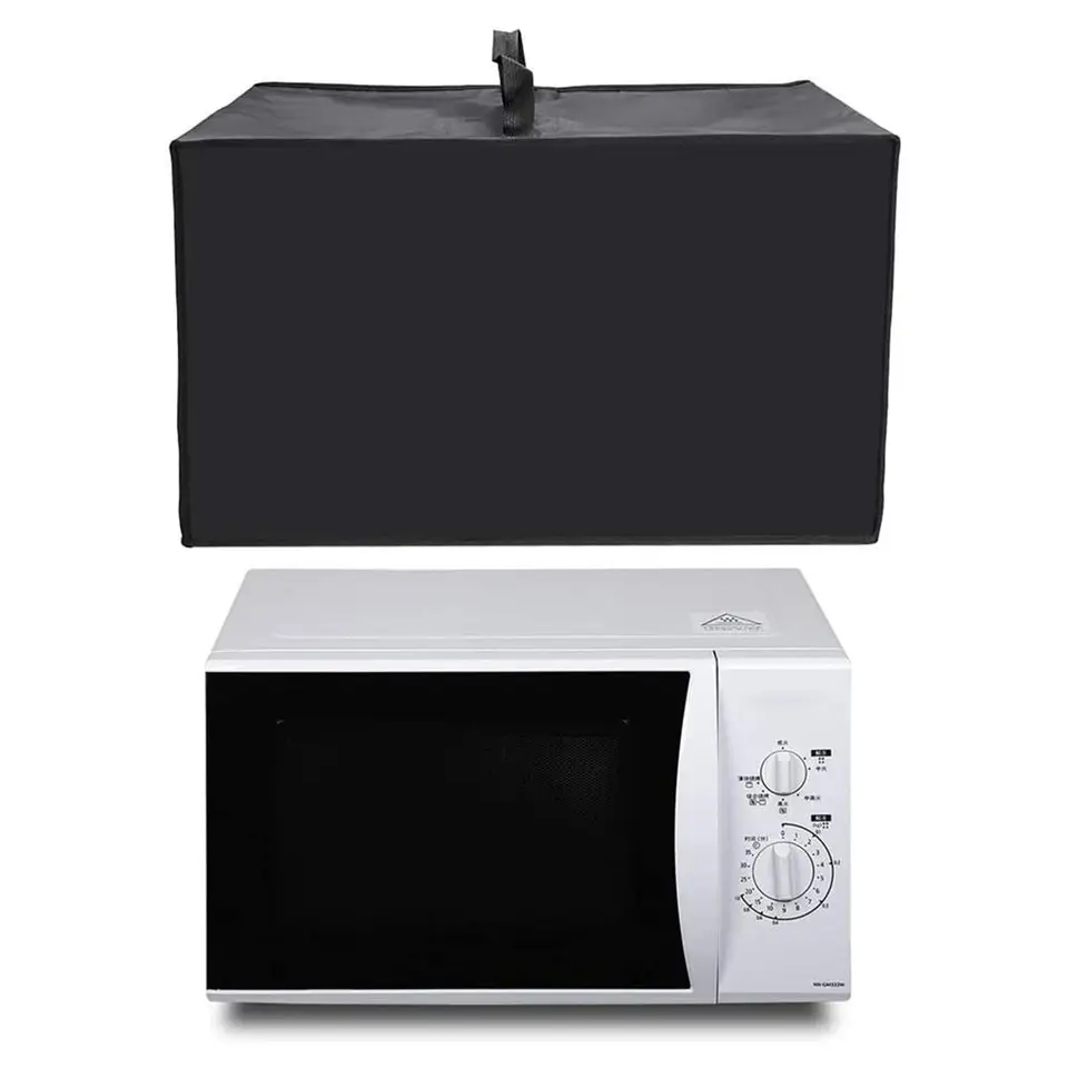 Čierny mikrovlnný kryt Polyester rúry vodotesný prachový kryt s rukoväťou mazivom Kuchynský chránič gadget 50x40x32cm