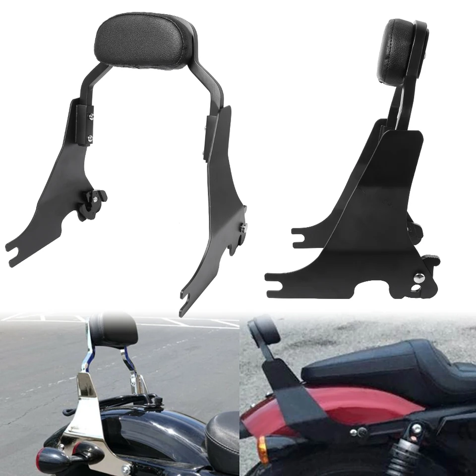 Čierny motocykel operadla Sissy Bar pre Harley Sportster XL Iron Nighster 883 1200 štyridsať osem 2004-2017 krátka osobná podložka