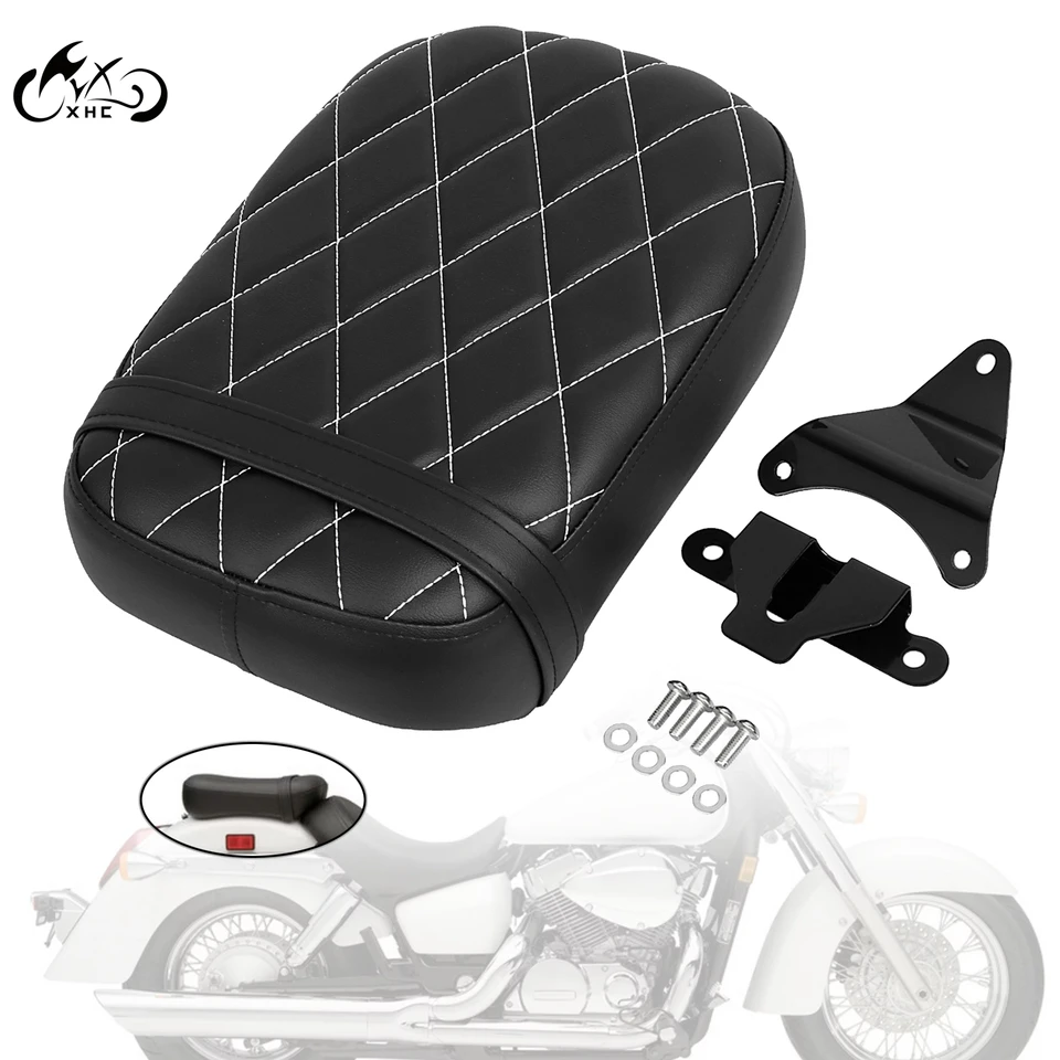 Čierny motocykel PU Zadné sedadlo pre cestujúcich pre Honda 1998-2003 Shadow Spirit VT750 ACE VT750C VT750CD