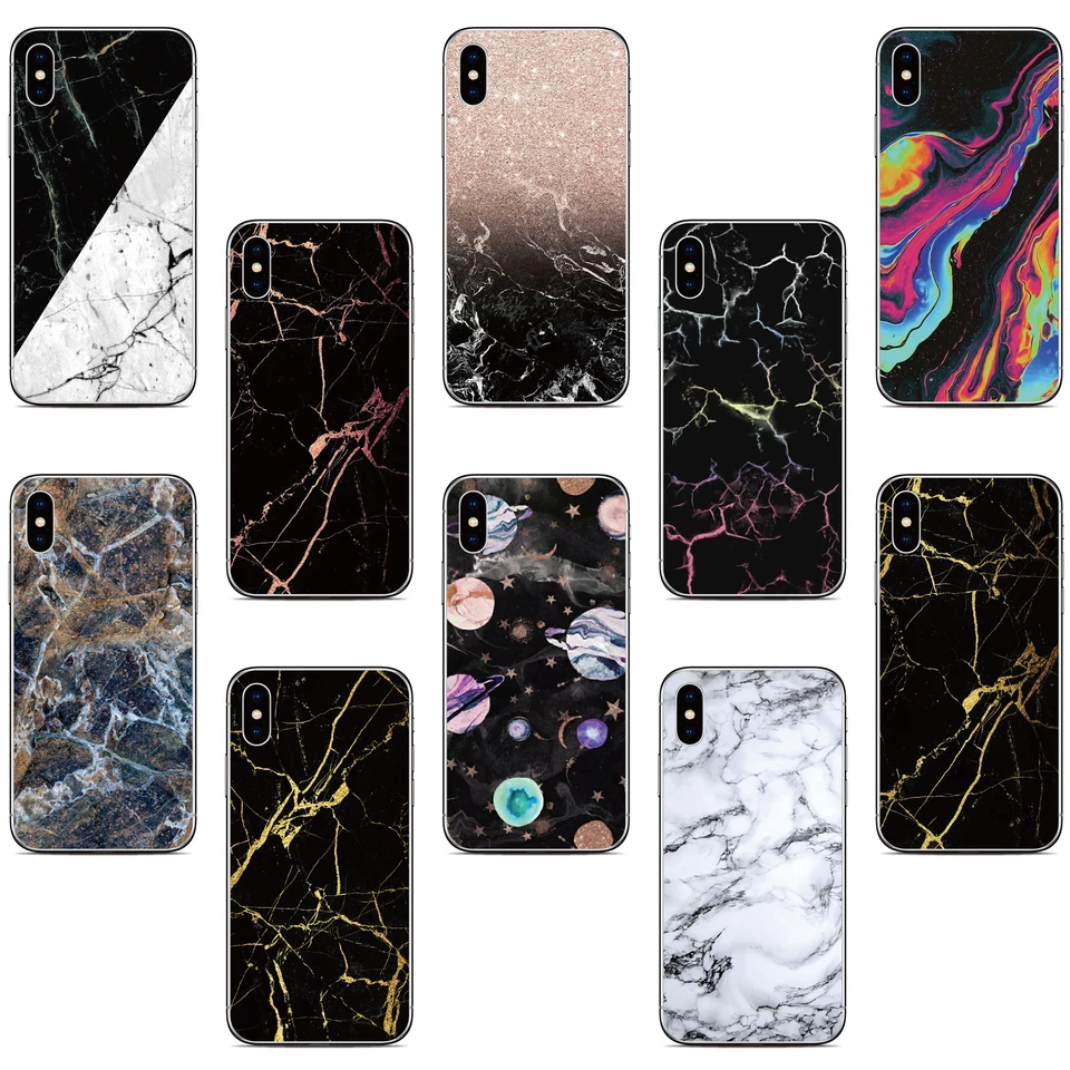 Čierny mramorový puzdro pre ZTE Blade V41 20 SMART V2020 V2022 V9 V10 V30 V40 Vita Axon 10 11 SE 20 40 Ultra 30 Pro 5G Cover
