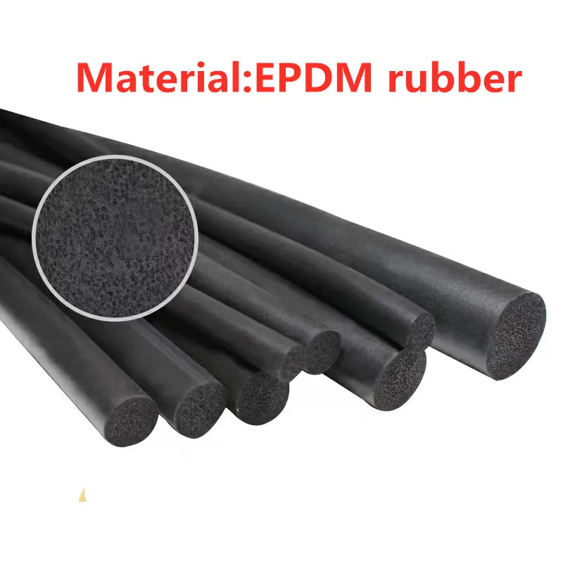Čierny penový silikónový gumový tesniaci pások Round Dia 3 4 5 6 7 8 mm o krúžková šnúr